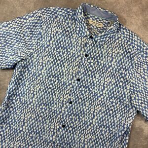 Tommy Bahama The Coconut Point Shirt Mens XL Blue Hawaiian Floral Geometric‎